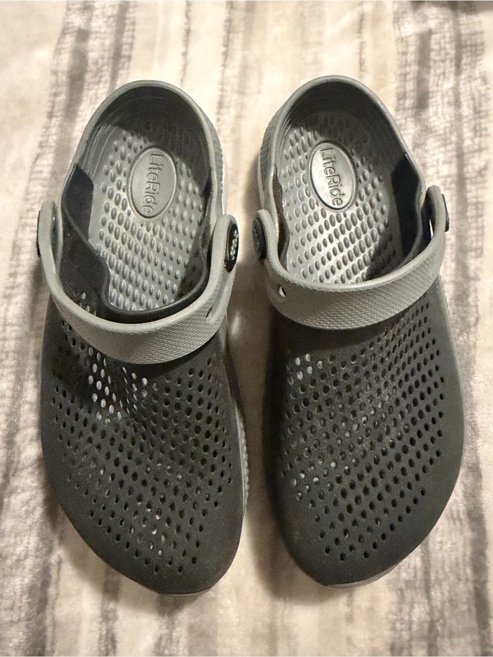 CROCS LiteRide Perforated Clog - Black and Gray